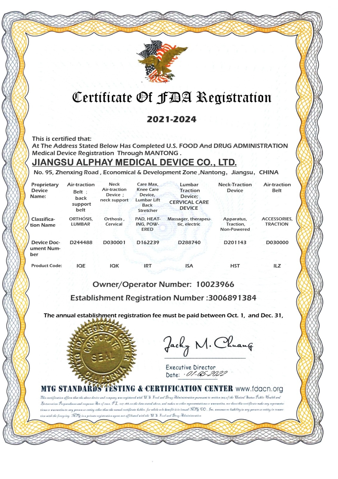 Certifikace Alpha Medical_1